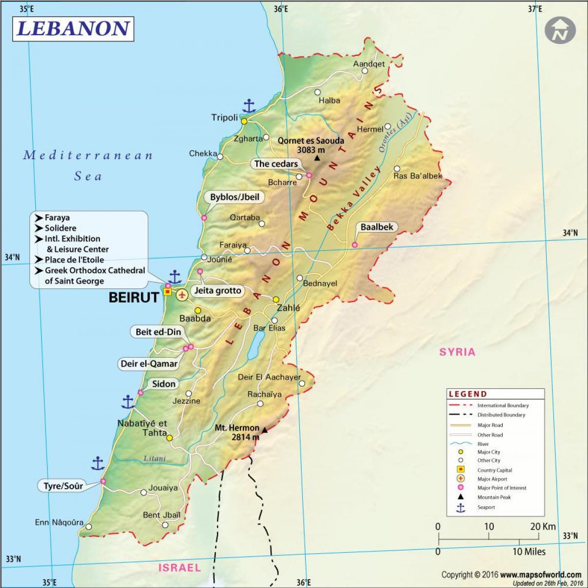 kartta antiikin Libanon