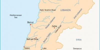 Libanonin joet kartta