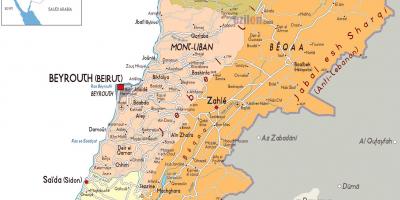 Libanonin kartta yksityiskohtaiset
