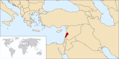 Kartta Libanonin maailmassa 