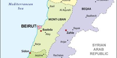 Kartta Libanonin poliittista